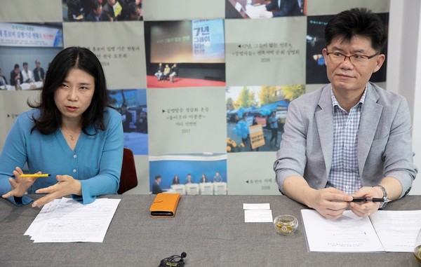 손주화 전북민언련 사무처장과 박민 참여미디어연구소장(사진=정민구 기자)
