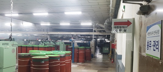 완주군 이서면 대한방직 전주공장 내부 모습(2019년 4월 폐쇄된 상태)