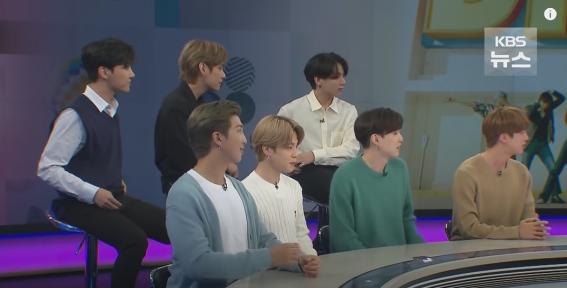 빌보드 1위 쾌거’ 방탄소년단(BTS) KBS 뉴스9 뉴스 스튜디오…대담 중(KBS 화면캡쳐)