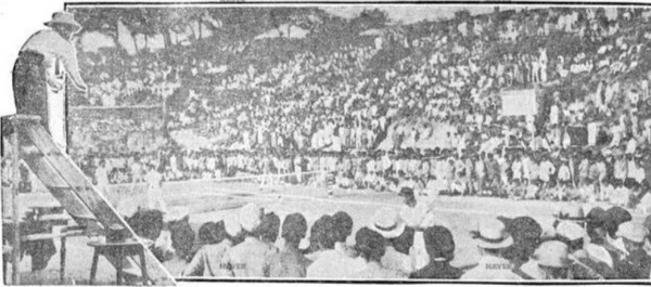 군산 금강정구팀이 출전했던 제4회 전조선정구대회 광경(1924년 9월 25일 자 동아일보)