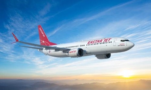 향토기업임을 강조해 온 이스타항공 여객기.