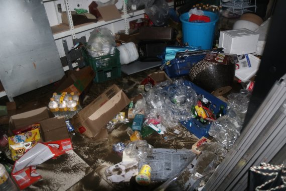 전북지역에 많은 비가 내린 가운데 6일 익산시 중앙시장이 침수 피해를 입었다. /사진=전북소방본부