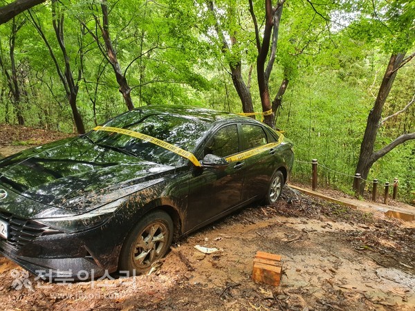 광주시 한 렌터카 업체 소유로 밝혀진 아반테 승용차. 