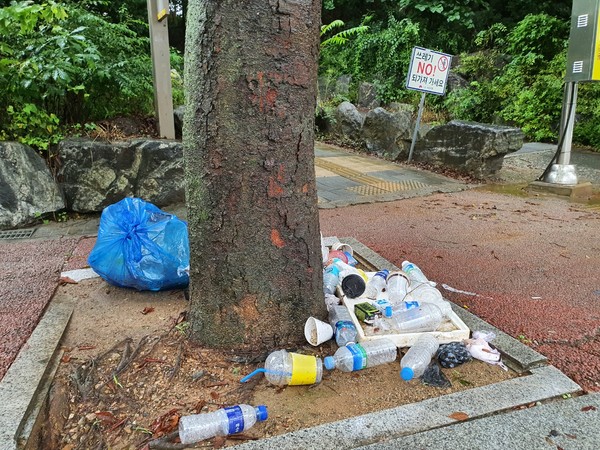 전주시내 곳곳에 쌓여 있는 쓰레기들.