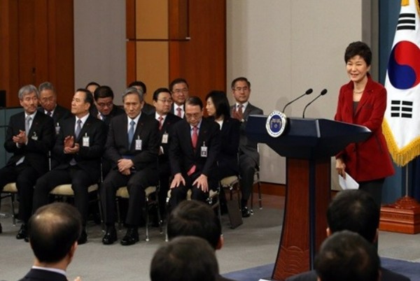          2015년 대통령 신년 기자회견 모습(청와대 제공)