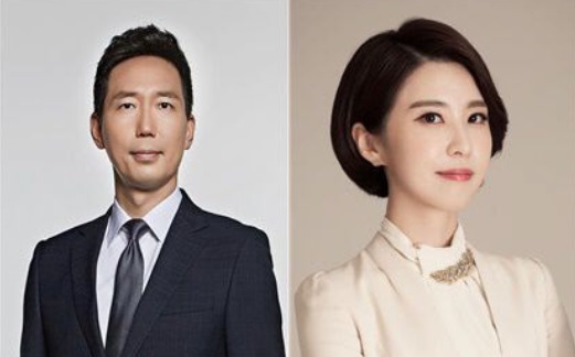 이정헌(왼쪽) JTBC 전 앵커와 안귀령 YTN 전 앵커(더불어민주당 제공)