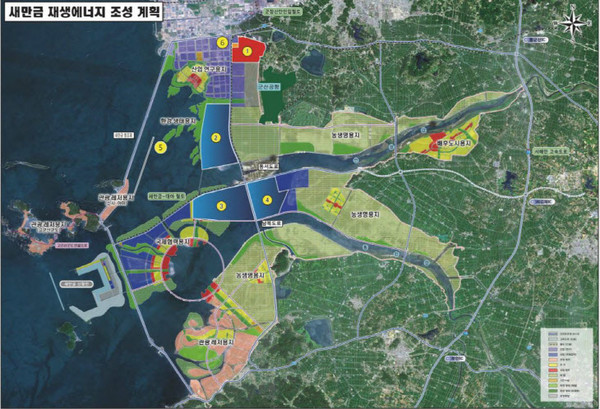 새만금 수상 태양광 발전사업 예정 부지(사진제공=한국수력원자력)