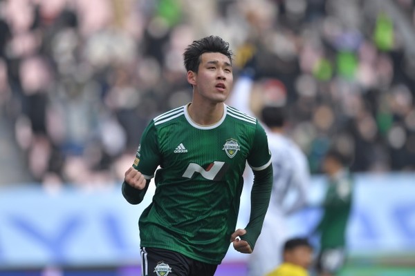 결승골을 터트린 송민규 선수(사진=전북 현대 제공)