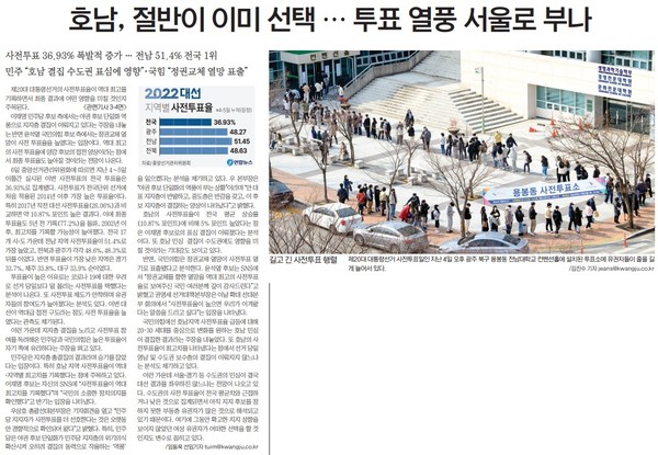 광주일보 3월 7일 1면 기사