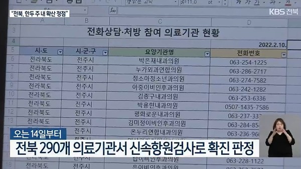 KBS전주총국 3월 1일 보도(화면 캡처)