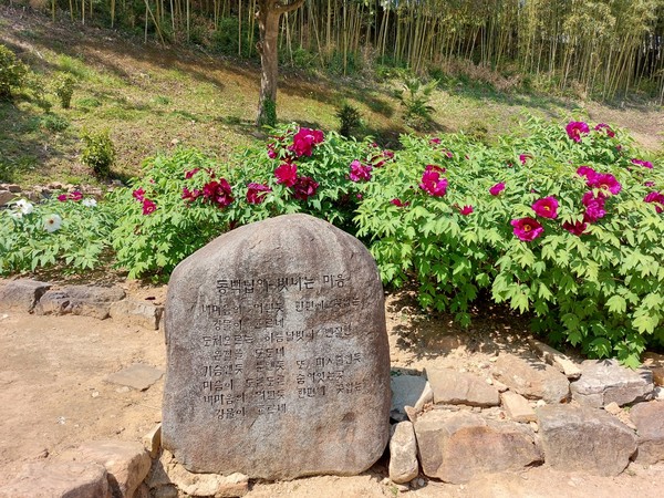 영랑 시인 생가에 놓인 시비