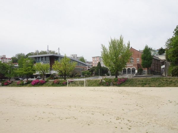 현재의 전주 신흥고 운동장 모습.