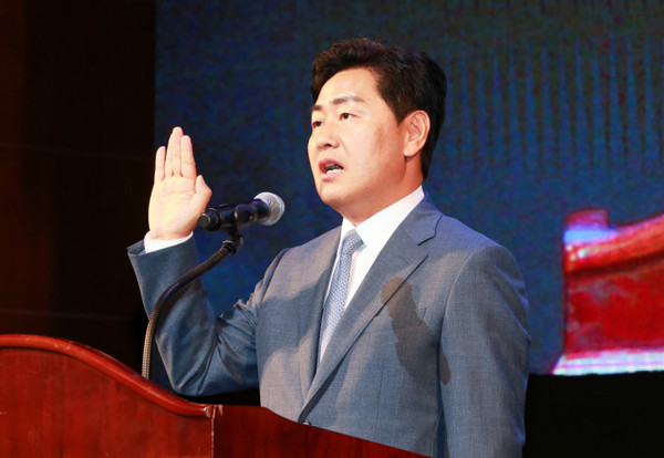 제36대 김관영 전라북도지사 취임식 모습(사진=전북도 제공)