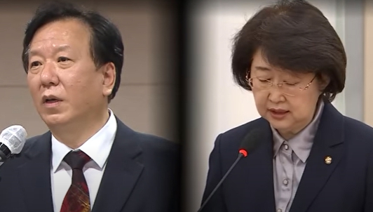 김승희 보건복지부 장관 후보자(오른쪽)가 정호영 후보자(왼쪽)에 이어 연달아 낙마하며 보건복지부 장관 공석이 이어지고 있다.(SBS 뉴스 화면 캡처)