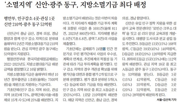 전남일보 8월 17일 1면 기사