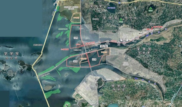 새만금 수상태양광 발전사업 대상지 위치도(사진=한국수력원자력 제공)