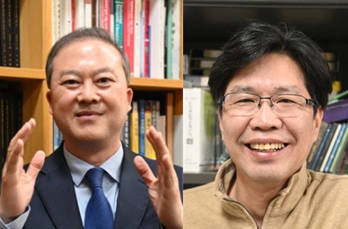 전북대 제19대 총장 선거가 접전 끝에 3차 결선투표까지 이어졌다. 결선에 오른 양오봉 후보(왼쪽)와 김건 후보(사진=전북대신문사 제공).