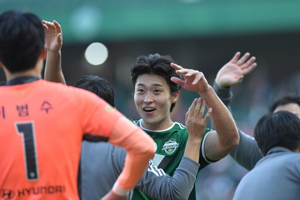 조규성 선수 모습(사진=전북 현대모터스 제공)