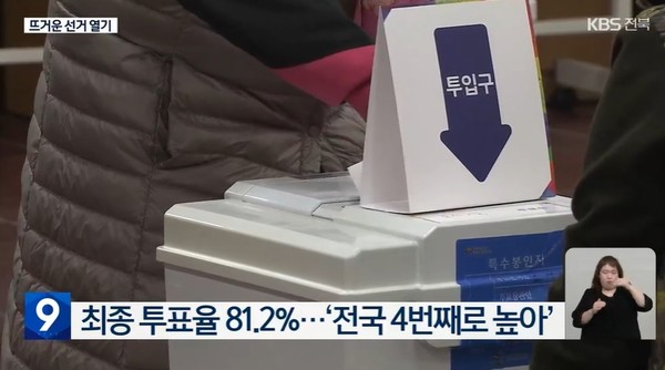 KBS전주총국 3월 8일 뉴스 화면(캡처)