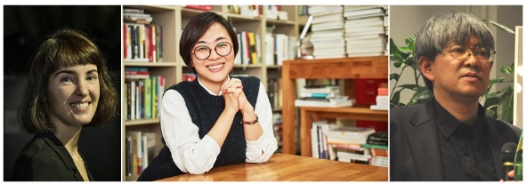 왼쪽부터 마이알렌 벨로키 베라사테귀 산세바스티안국제영화제 부집행위원장, 손희정 평론가, 이치야마 쇼조 도쿄국제영화제 수석프로그래머(가나다순)