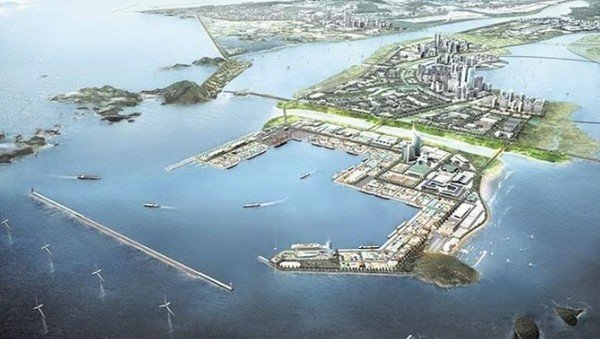 새만금 2호 방조제 관할을 놓고 10년 가까이 법정 다툼을 벌였던 군산시와 김제시가 새만금 동서도로와 신항만 관할권을 놓고 또다시 대립하면서 갈등의 골이 깊어지고 있다.(사진=군산시 제공)