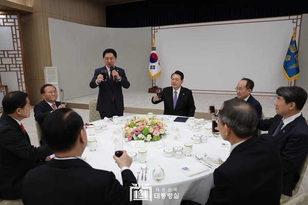 윤 대통령이 5월 10일 정부 출범 1주년 오찬에 참석했다.(사진=대통령실 제공)