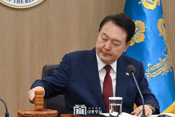 9일 윤석열 대통령이 2023년도 제19회 국무회의를 주재하고 있다.(사진=대통령실 제공)