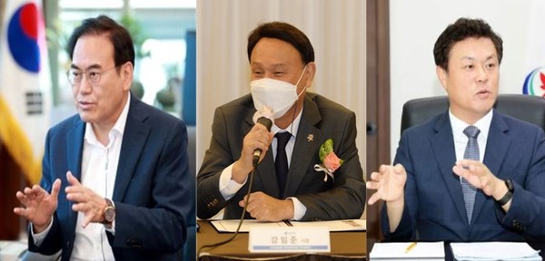 현재까지 1심 선고가 나오지 않았거나 법정 다툼 중인 서거석 전북교육감, 강임준 군산시장, 이학수 정읍시장.(사진 왼쪽부터)