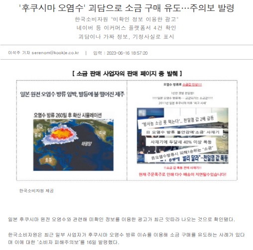 국제신문 6월 16일 인터넷판 기사(홈페이지 갈무리)