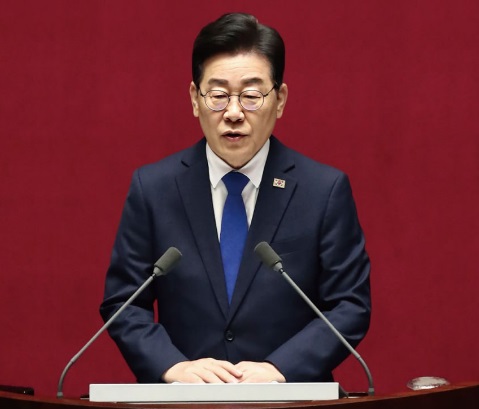 이재명 더불어민주당 대표 국회 교섭단체 대표 연설 장면(사진=민주당 제공)