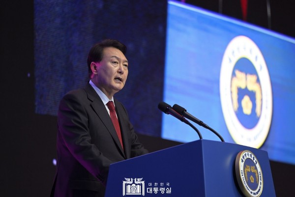 6월 28일 윤석열 대통령은 한국자유총연맹 제69주년 창립기념행사에 참여했다.(사진=대통령실 제공)