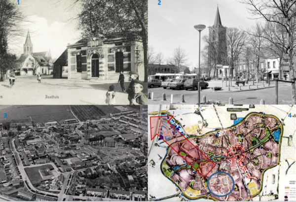 (좌측 위에서부터) 1번 사진은 1928년 당시 하우턴 시청의 모습이다.2번과 3번 사진은 1965년 같은 장소의 모습이며 1970년대 이후 시작된 오늘날의 하우턴이 아닌 인구 3000명의 오래된 도시였다. 4번사진은 1차적 확장이 있던 1982년도에 완성된 형태의 하우턴 모습을 담고 있는 모식도이며 그중 원을 친 부분이 1,2,3번의 하우턴이다. 사진은 하우턴 시청 제공