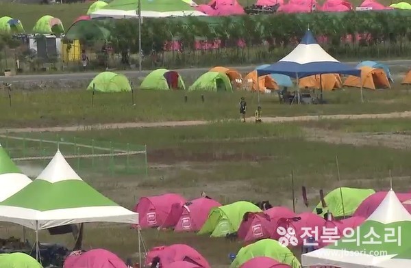 새만금잼버리 야영장 내부 전경