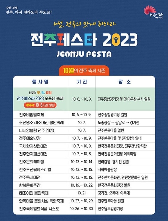       '전주페스타 2023' 안내 포스터(사진=전주시 제공)