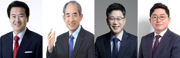 사진 왼쪽부터 민주당 정동영, 윤준병, 안호영, 박희승 예비후보.