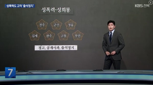 KBS전주총국 4월 23일 뉴스 화면(영상 갈무리)