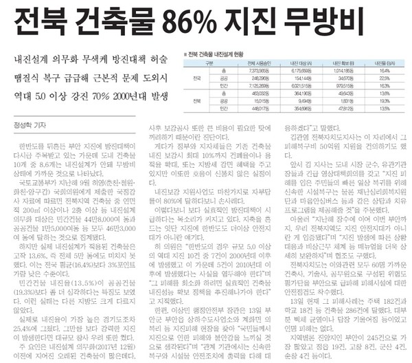 새전북신문 6월 14일 2면 기사(지면 갈무리)