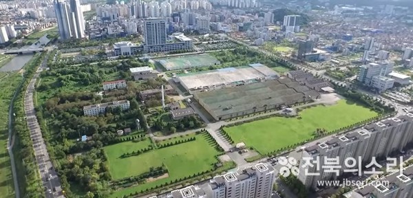 전주시 효자동 일원 옛 대한방직 전주공장 부지 전경.