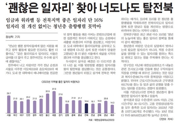 새전북신문 1월 8일 1면 기사(지면 갈무리)