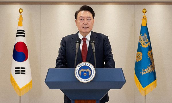 윤석열 대통령이 2024년 12월 12일 용산 대통령실에서 대국민 담화를 하고 있다.(사진=대통령실 제공)