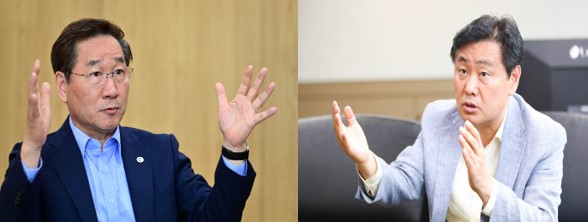 유정복 인천시장(대한민국시도지사협의회장, 왼쪽)과 김관영 전북특별자치도지사.(자료사진)