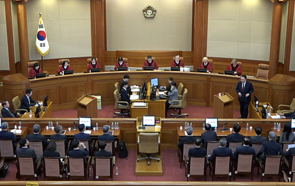 2월 25일 서울 종로구 헌법재판소에서 열린 윤석열 대통령 탄핵심판 11차 변론 모습.(사진=헌법재판소 제공)