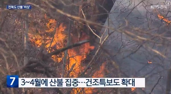 KBS전주총국 3월 24일 뉴스 화면(영상 갈무리)