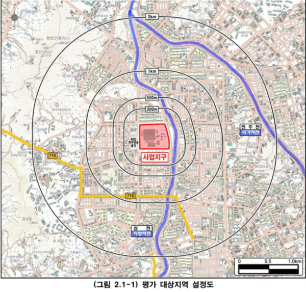 전주 관광타워 개발 사업의 환경영향평가 대상지역 설정도(전주시 제공)