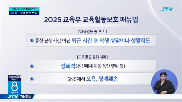 7월 23일 자 JTV전주방송 8뉴스 보도 화면 편집