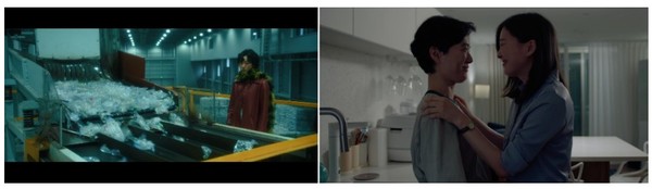 신인 감독 특별전 상영작 스틸컷, '클리어(좌)'와 '럭키, 아파트(우)'(사진=전주국제영화제 제공)